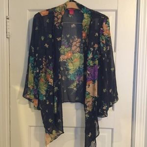 Sunny Leigh Floral Wrap Kimono Blouse